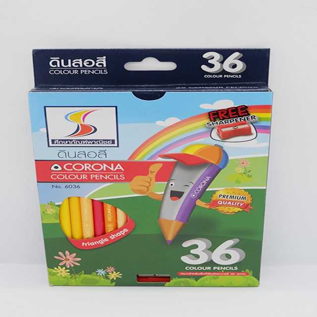 ดินสอสี 36 สี (กล่องกระดาษ) มีกบเหลา