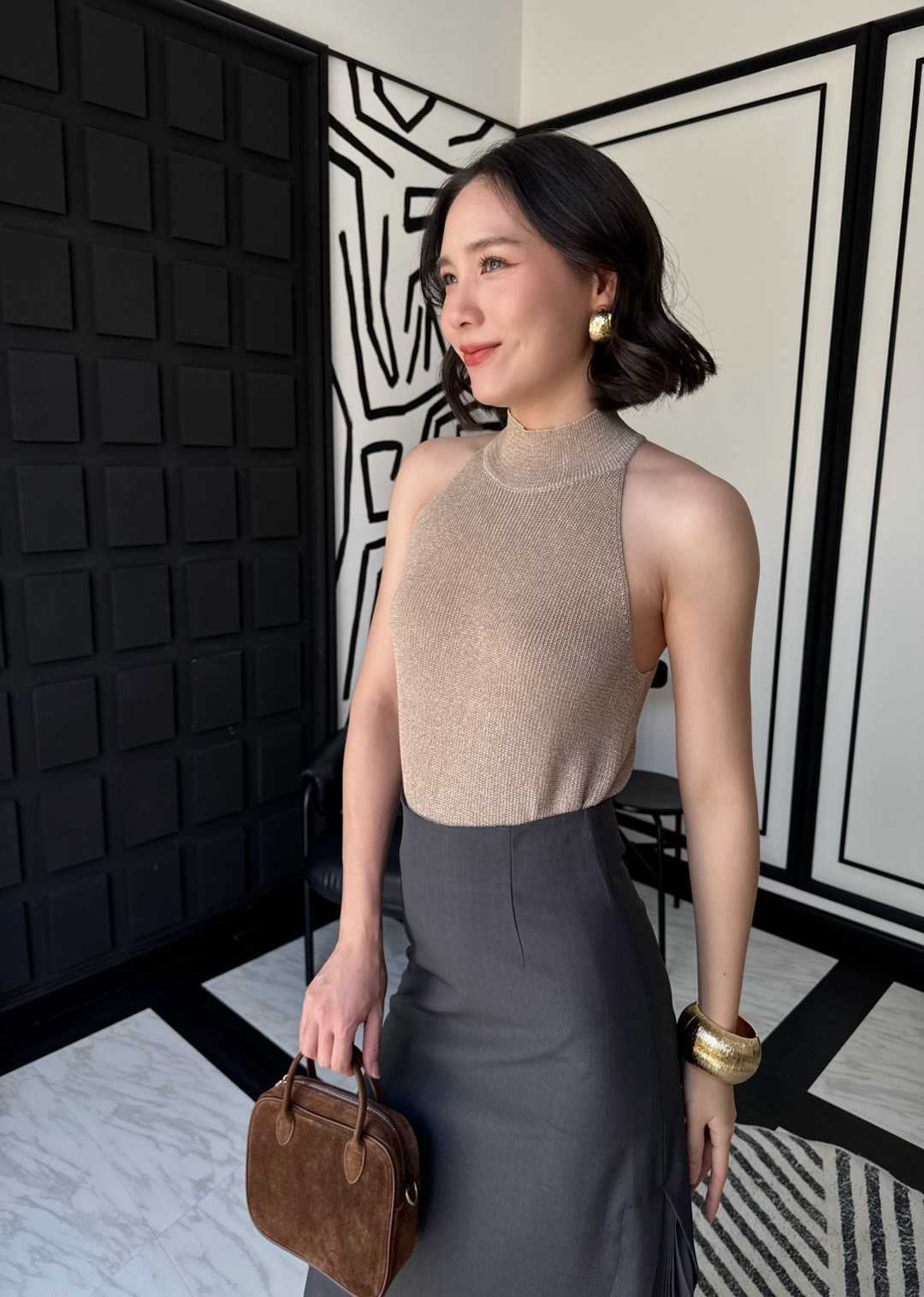 Jeremy Knit Top  เสื้อคอเต่าแขนกุด ทอไหมพรม มี 3 สี