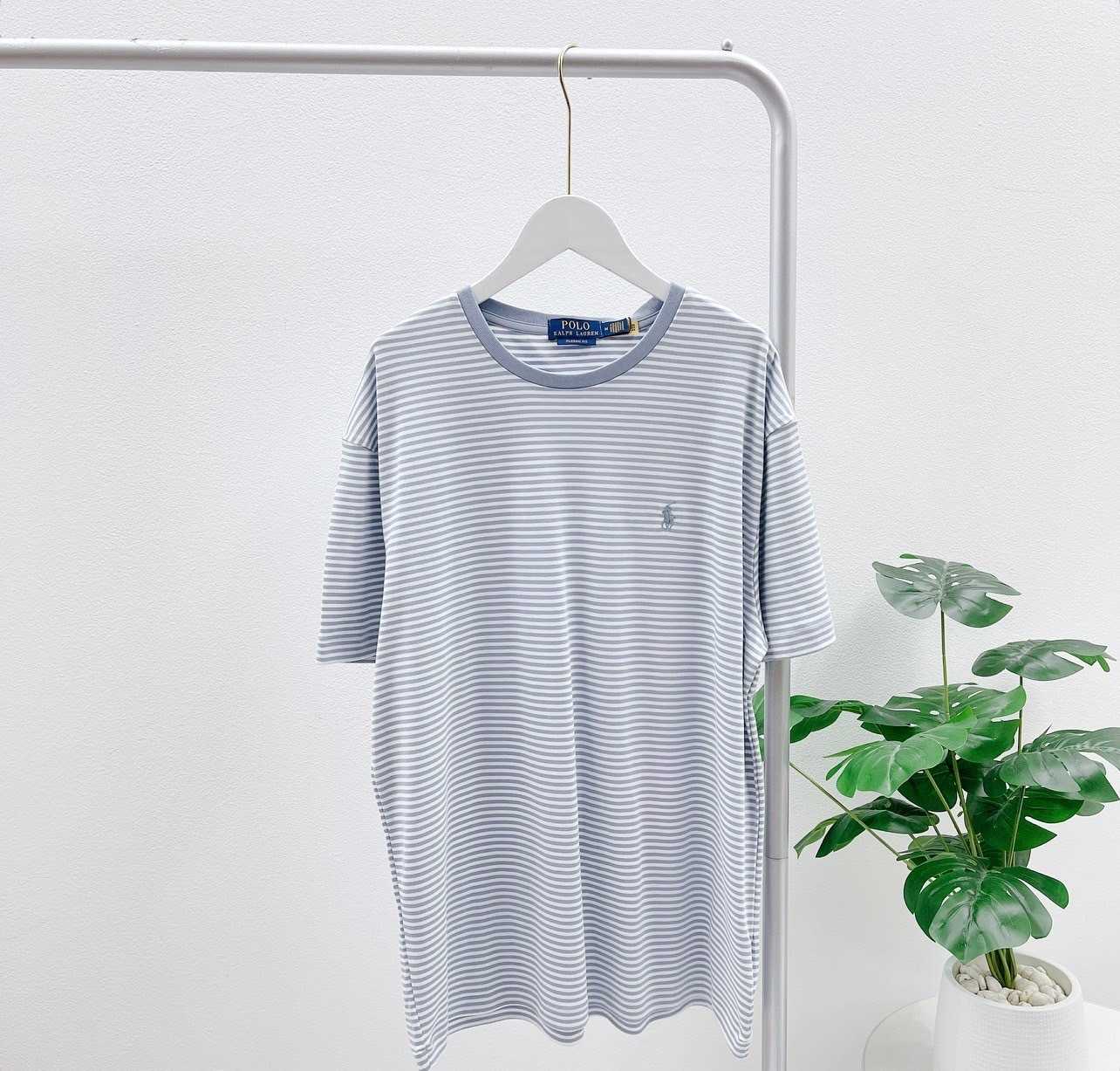 Ralph Lauren Striped Cotton Jersey Tee Blue/White ( Men )