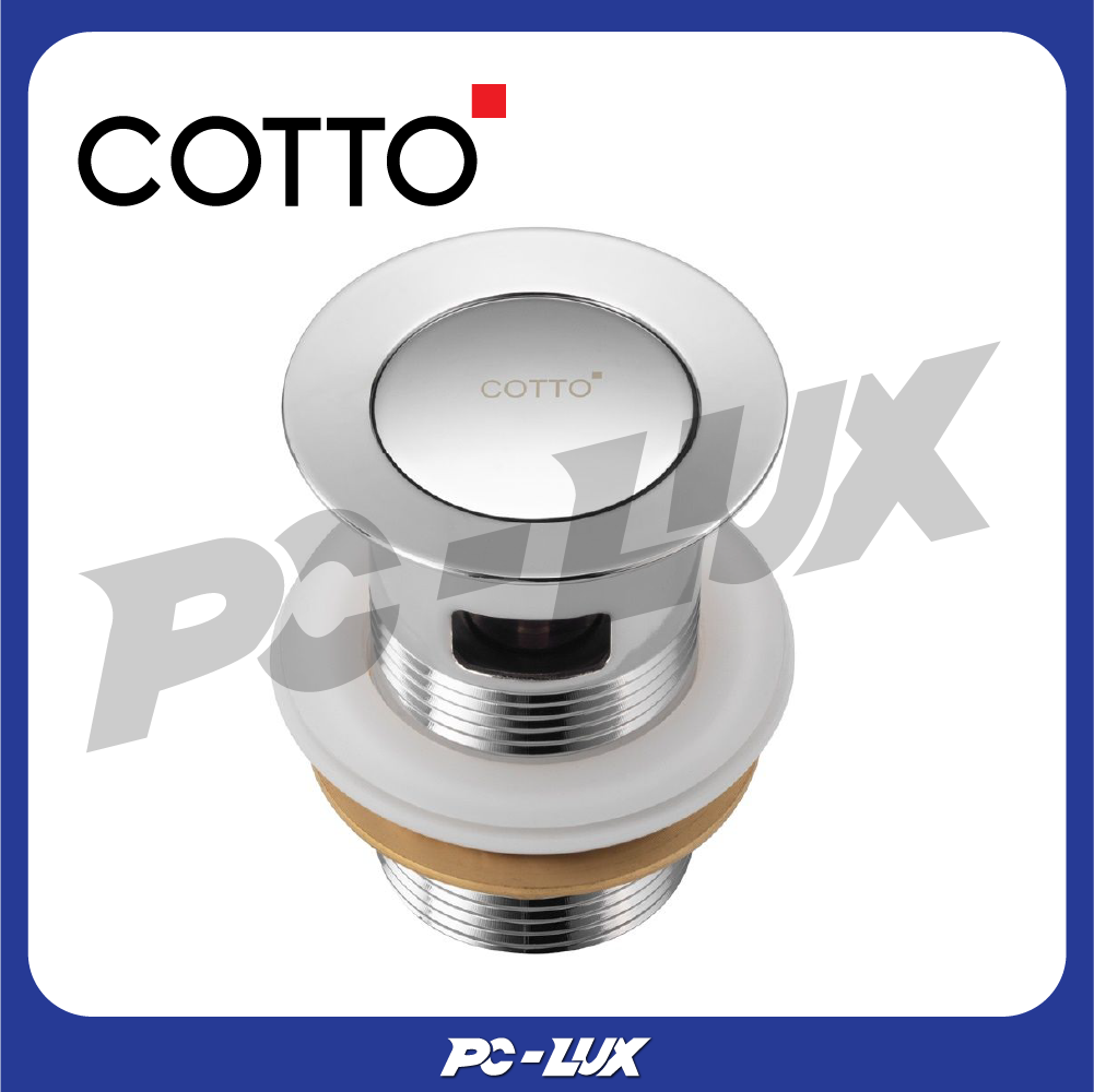 COTTO สะดืออ่างล้างหน้าสเตนเลสแบบกด (มีรูน้ำล้น) รุ่น CT6704(HM)