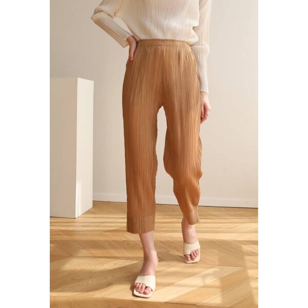 ยาว 34.5นิ้ว!! 2MUAY BASIC รุ่น GJO6896 SLIM FIT PLEATED PANTS กางเกงผู้หญิง กางเกงอัดพลีท 14สี F...