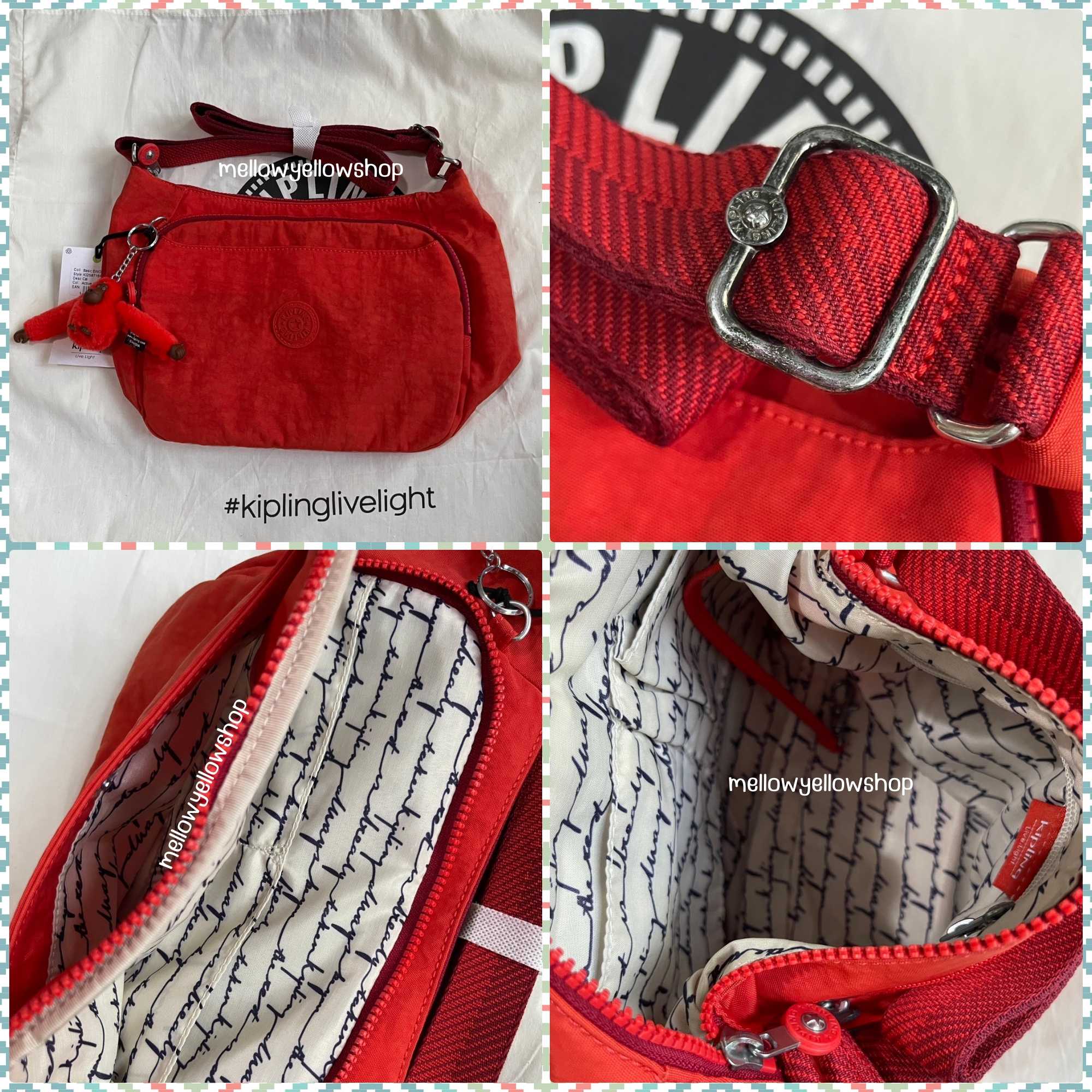 ❌ ลดเคลียร์ (ห่วงหมองดำ) กระเป๋า Kipling cai Active red