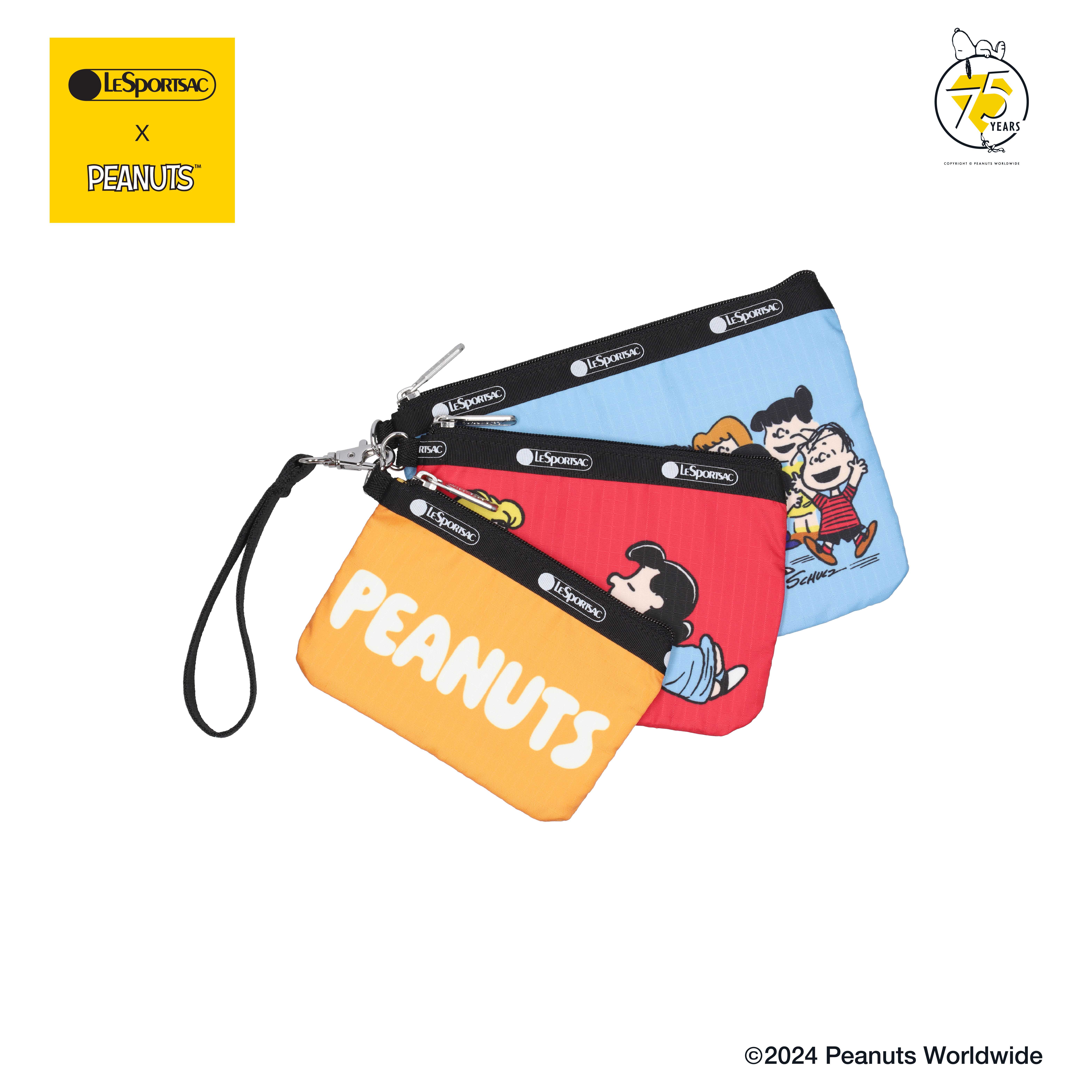 Lesportsac Wristlet Pouch set Bag กระเป๋าถือใบเล็ก กระเป๋าเซ็ท  Style 3455 Lesportsac x Peanuts