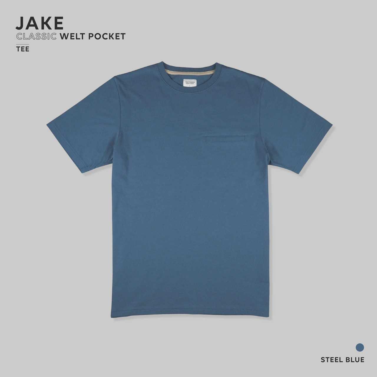 JAKE CLASSIC WELT POCKET TEE - BLUE (REGULAR FIT)