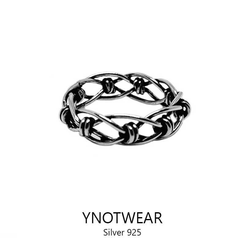 Ynotwear - Node Ring แหวนเงิน แฟชั่น แหวนถัก ลงดำ Silver 925 งาน Handmade