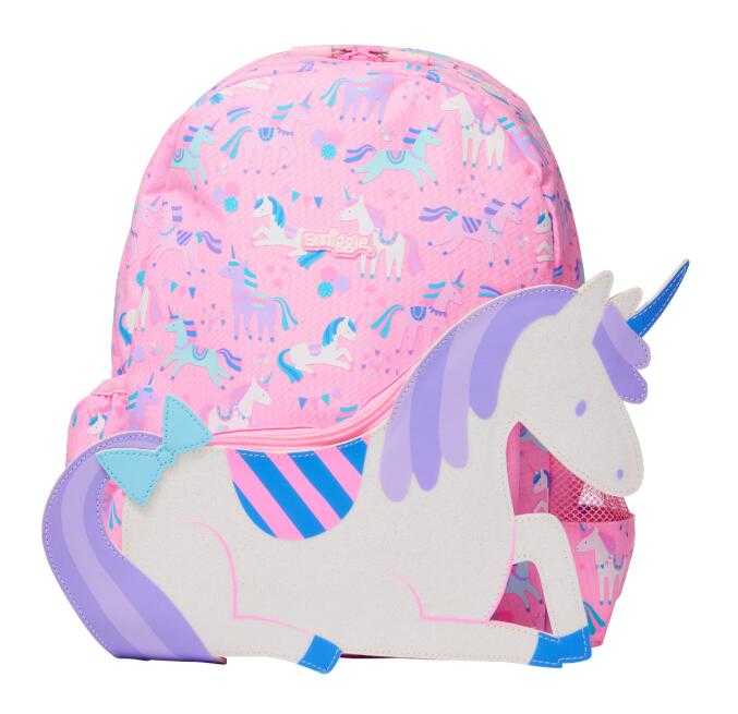 กระเป๋านักเรียนSmiggle กระเป๋า ลายยูนิคอน มีหมวก ขนาด 14 นิ้ว ของแท้ พร้อมส่งในไทย💕✔