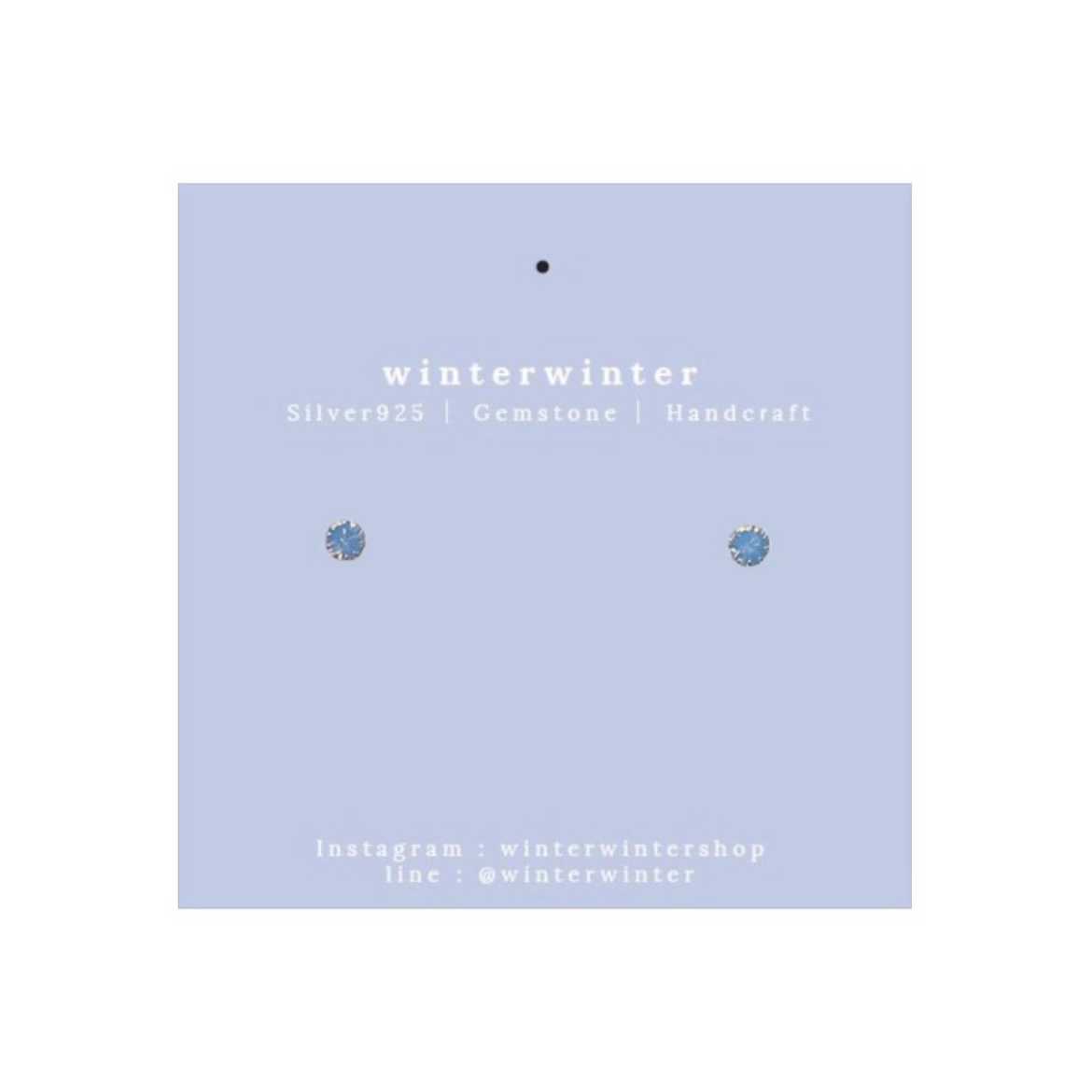 Winterwinter Jewelry Silver925 : ต่างหูเงินแท้ เพชร cz ใส่อาบน้ำได้เลย ( 3mm )