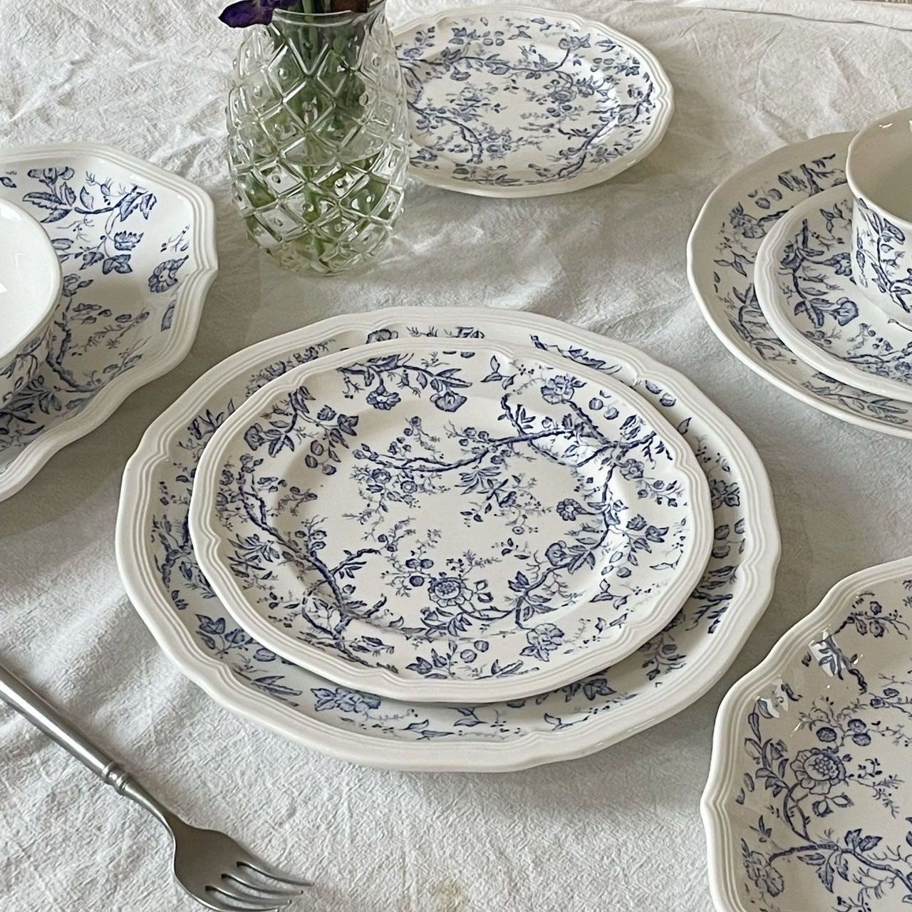 Set French garden - Blue 💐🫧🥣🩵 Twinnies Decor