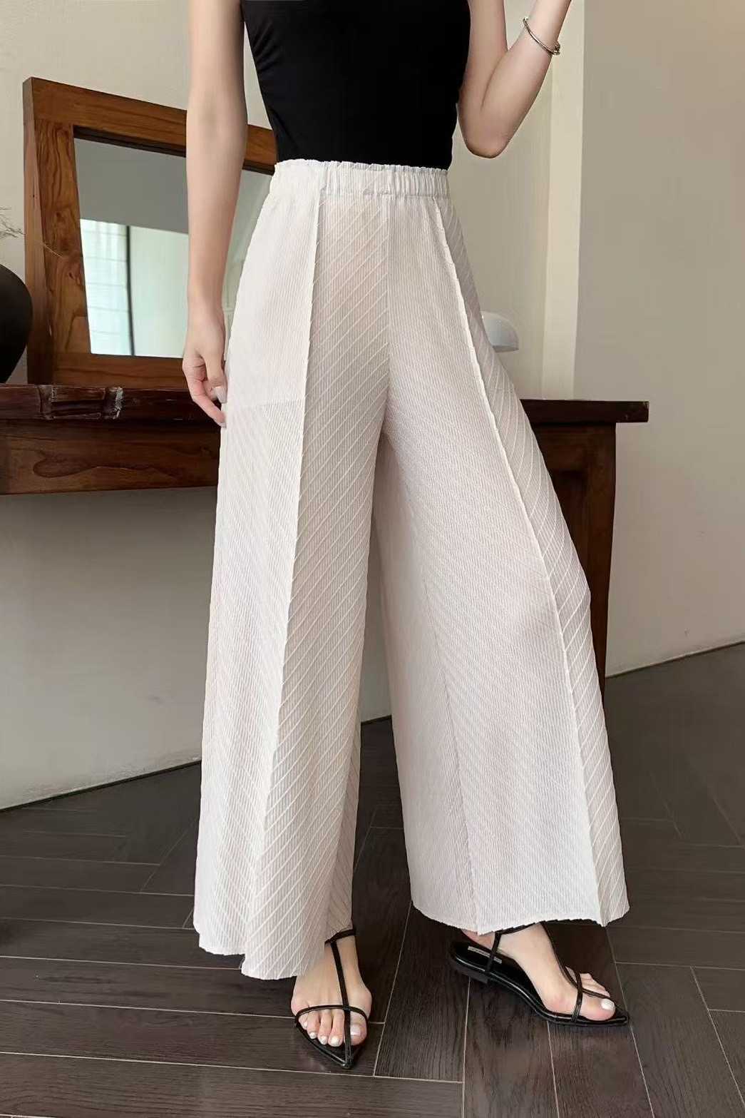 Pleatbynisa กางเกงอัดพลีท A748 เนื้อผ้าPolyester100%