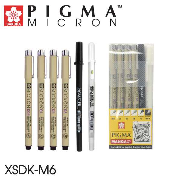 XSDK-M6 SAKURA ปากกาพิกม่า มังงะ เซ็ต 6 ด้าม