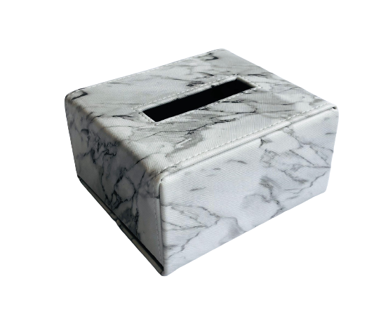 Tissue Pop-up, Marble Pattern PU, White