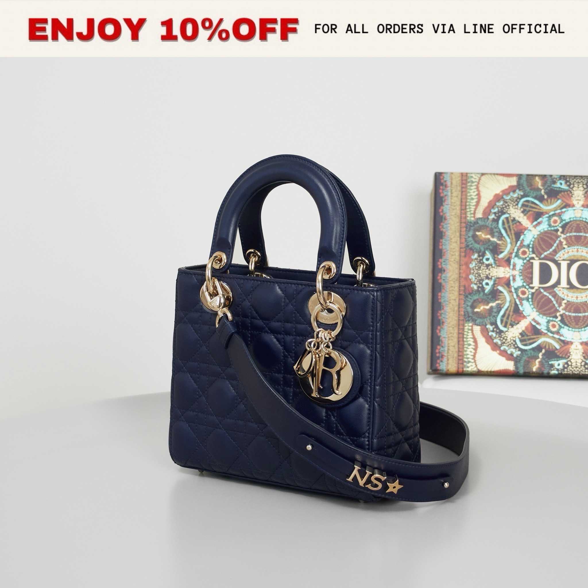 📍LIKE NEW📍DIOR Small Lady Dior My ABC สี Indigo Blue Lambskin GHW | Bag