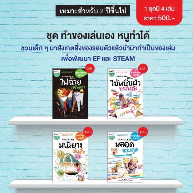 หนังสือ แพ็กชุด ชุด ทำของเล่นเอง หนูทำได้ เหมาะสำหรับ 2 ปีขึ้นไป (4 เล่ม )