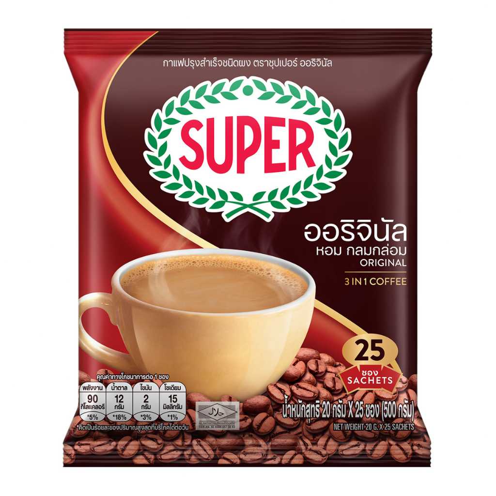 ซุปเปอร์กาแฟ ออริจินัล 20กรัม x 25ซอง 8888240000040 (07)