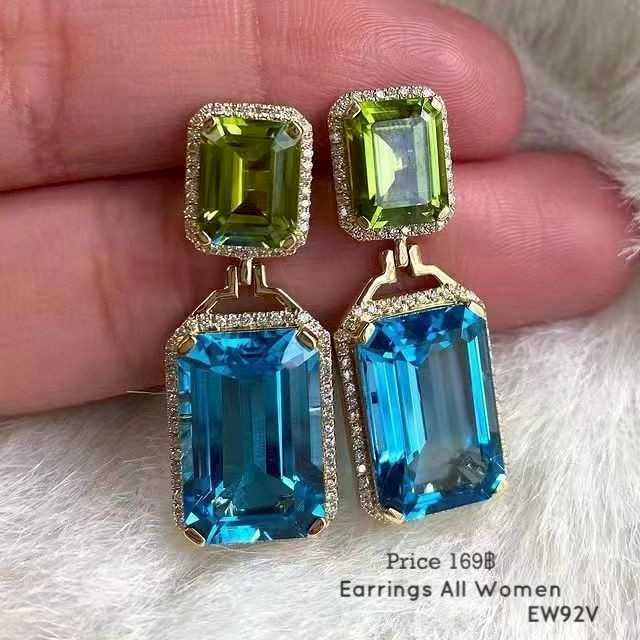 EW92V ต่างหูระย้า ออกงาน เครื่องประดับ เงิน 925