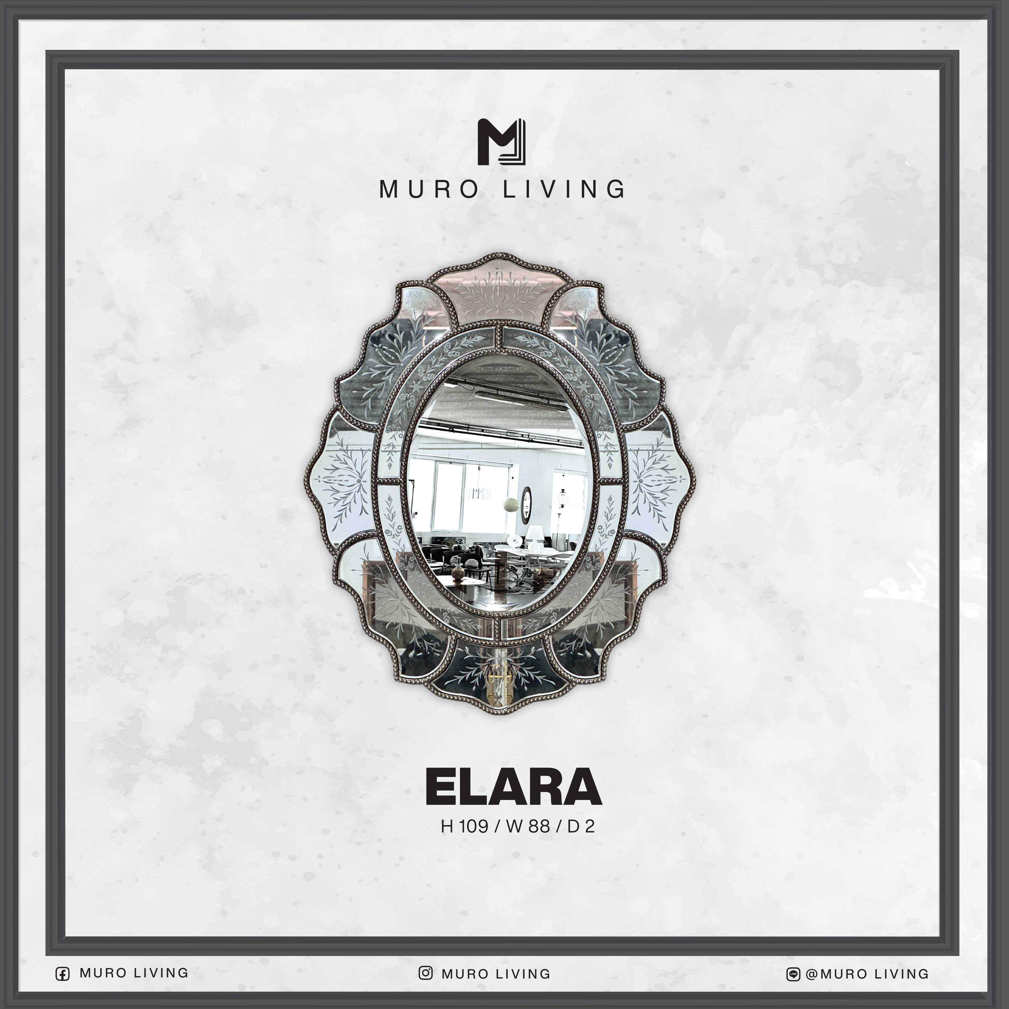 กระจกตกแต่งผนังดีไซน์ Muro Living รุ่น ELARA