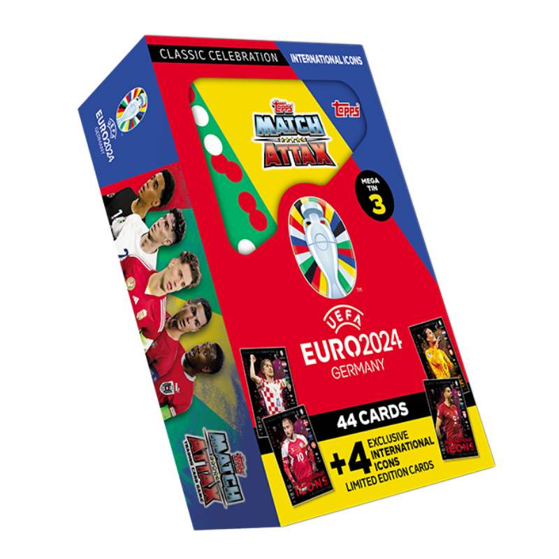 EURO 2024 Match Attax - Mega Tin 3 - International Iconsฟุตบอลยูโร 2024 กล่องเหล็ก เมก้าทิน สีแดง