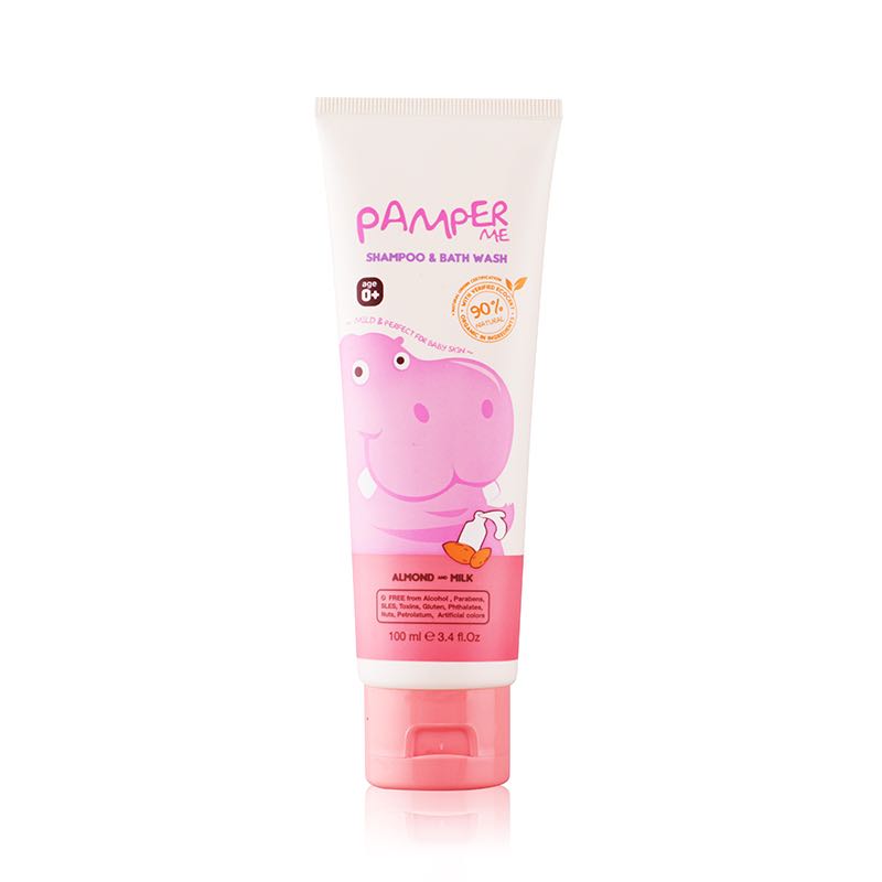 O-Spa โอสปา แพมเพอร์ มี แชมพูและสบู่อาบน้ำ 2 in 1 สำหรับเด็ก กลิ่นอัลมอนด์และนม 100 ml