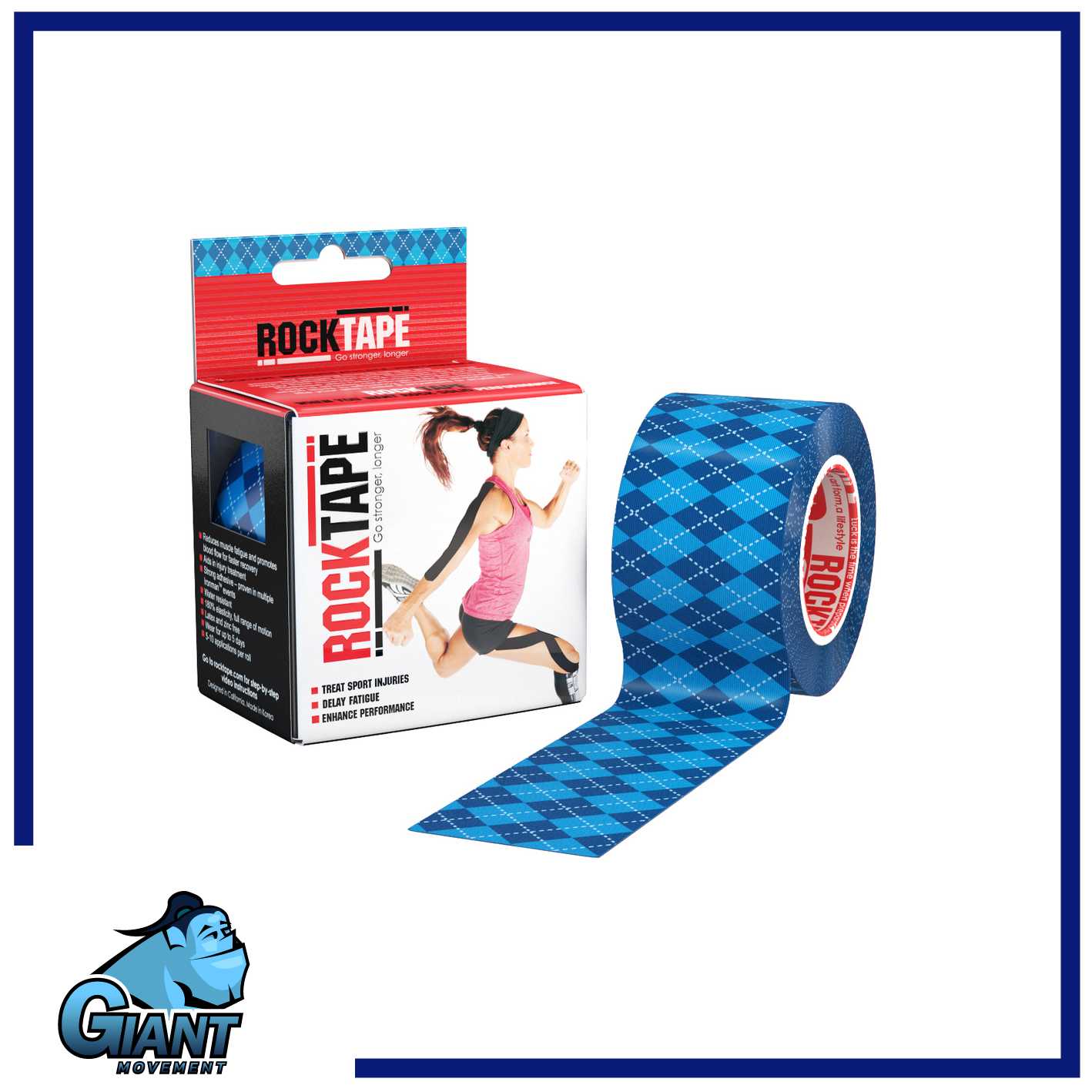 RockTape Argyle Blue ขนาด 5cm x 5m