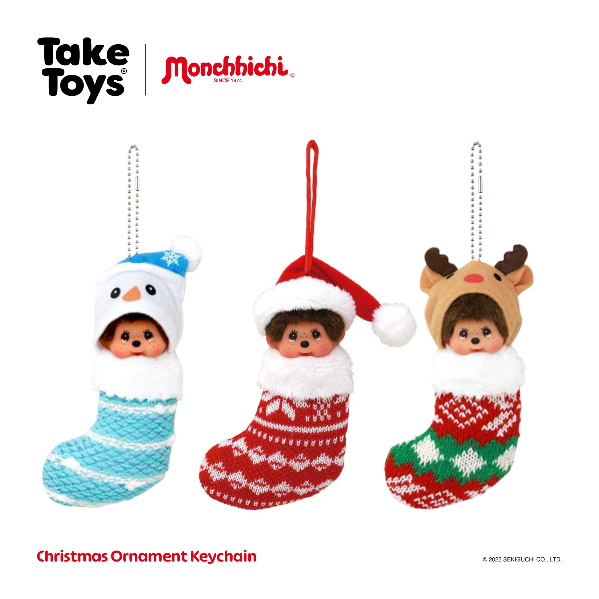 Monchhichi Christmas Ornament Keychain - พวงกุญแจมอนชิชิคริสต์มาส
