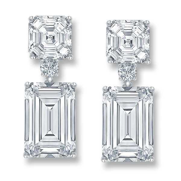 square diamond earrings