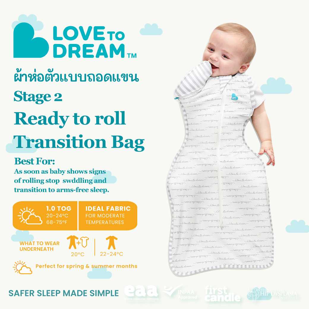Love To Dream ผ้าห่อตัวเด็กแบบถอดแขน ผ้าคอตตอน Transition Bag Original 1.0 TOG ลาย Dreamer