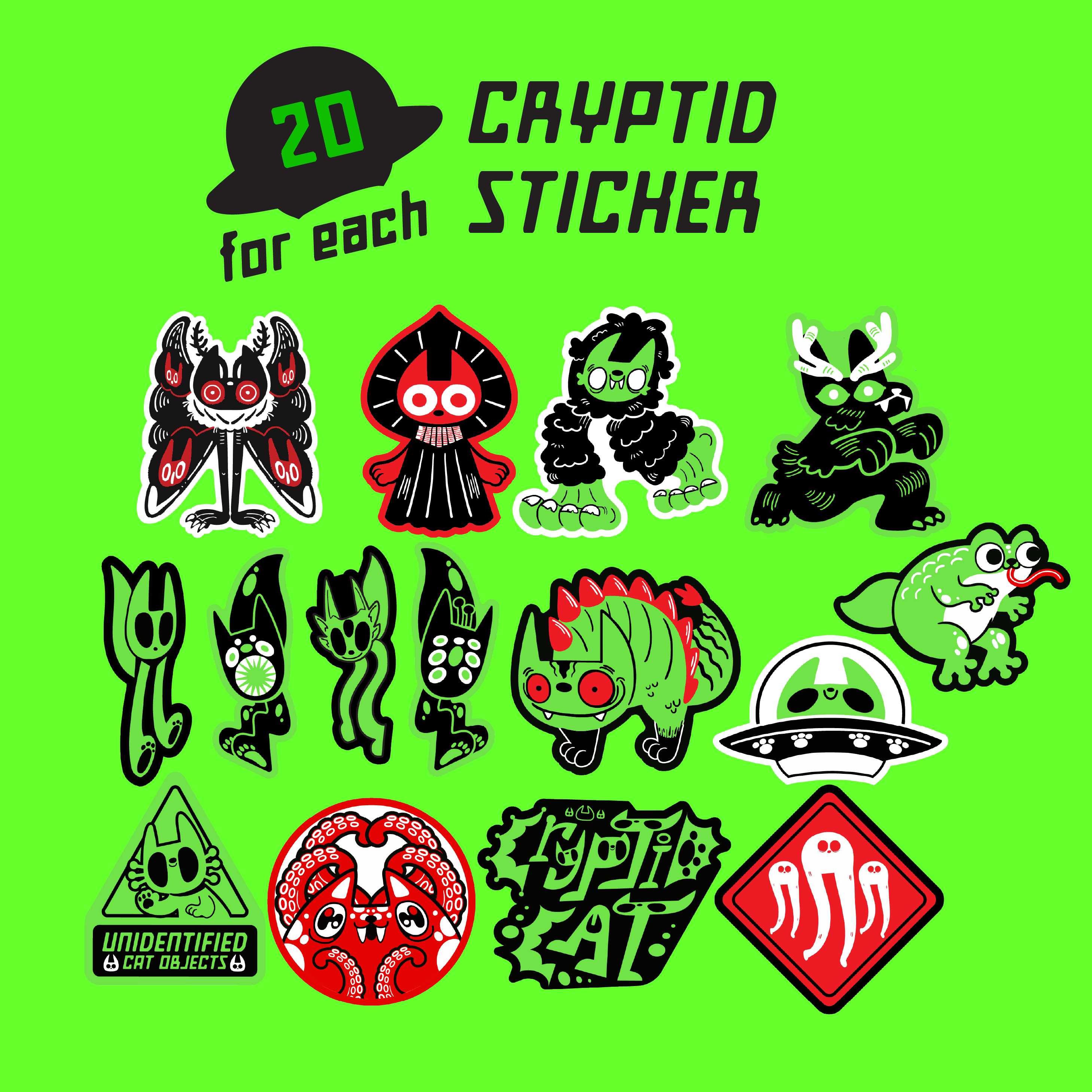Cryptid sticker (แยกชิ้น)