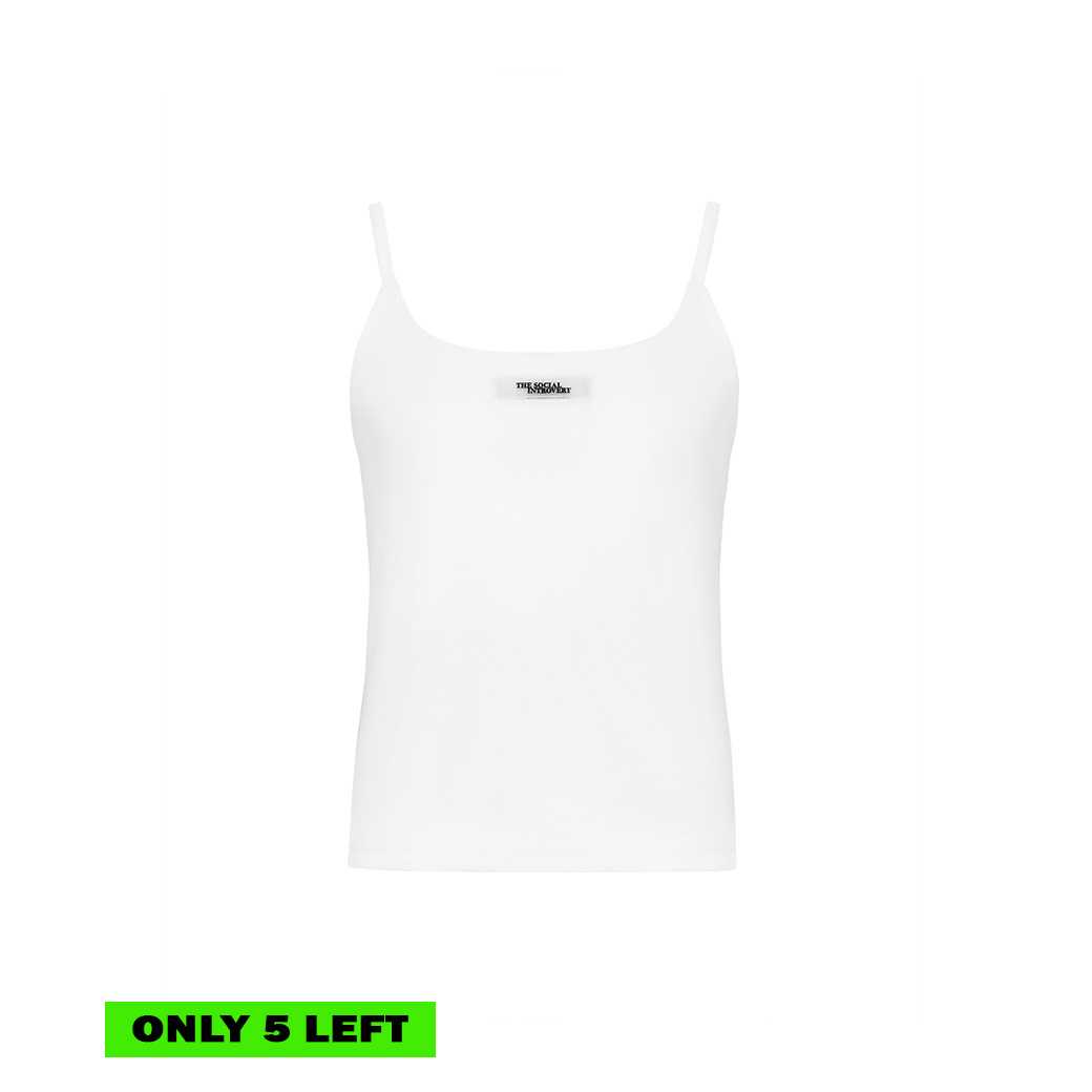 (DROP 2) JAILEY SPAGHETTI TANK TOP - WHITE