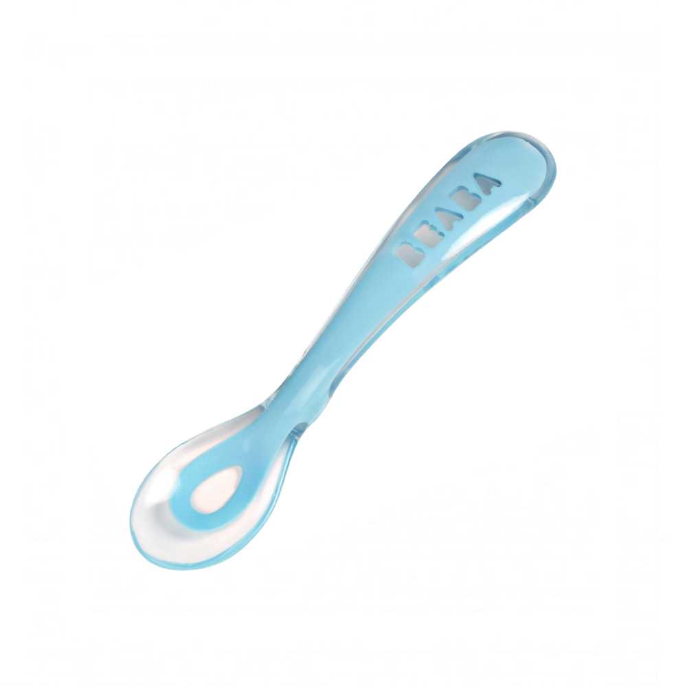 BEABA ช้อนซิลิโคน 2nd age soft silicone spoon - BLUE