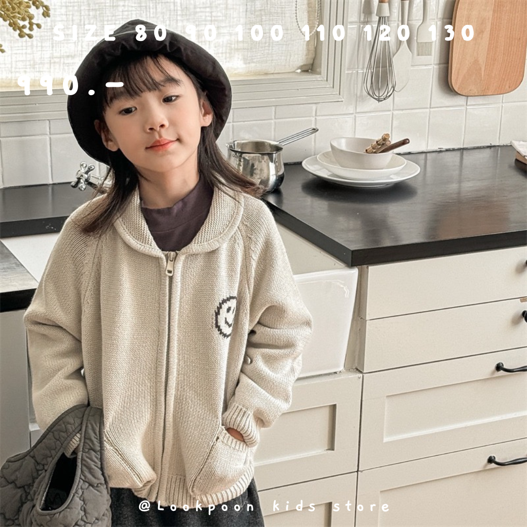 Winter❄️Smile Sweater เสื้อไหมพรมซิปหน้าลายสไมล์