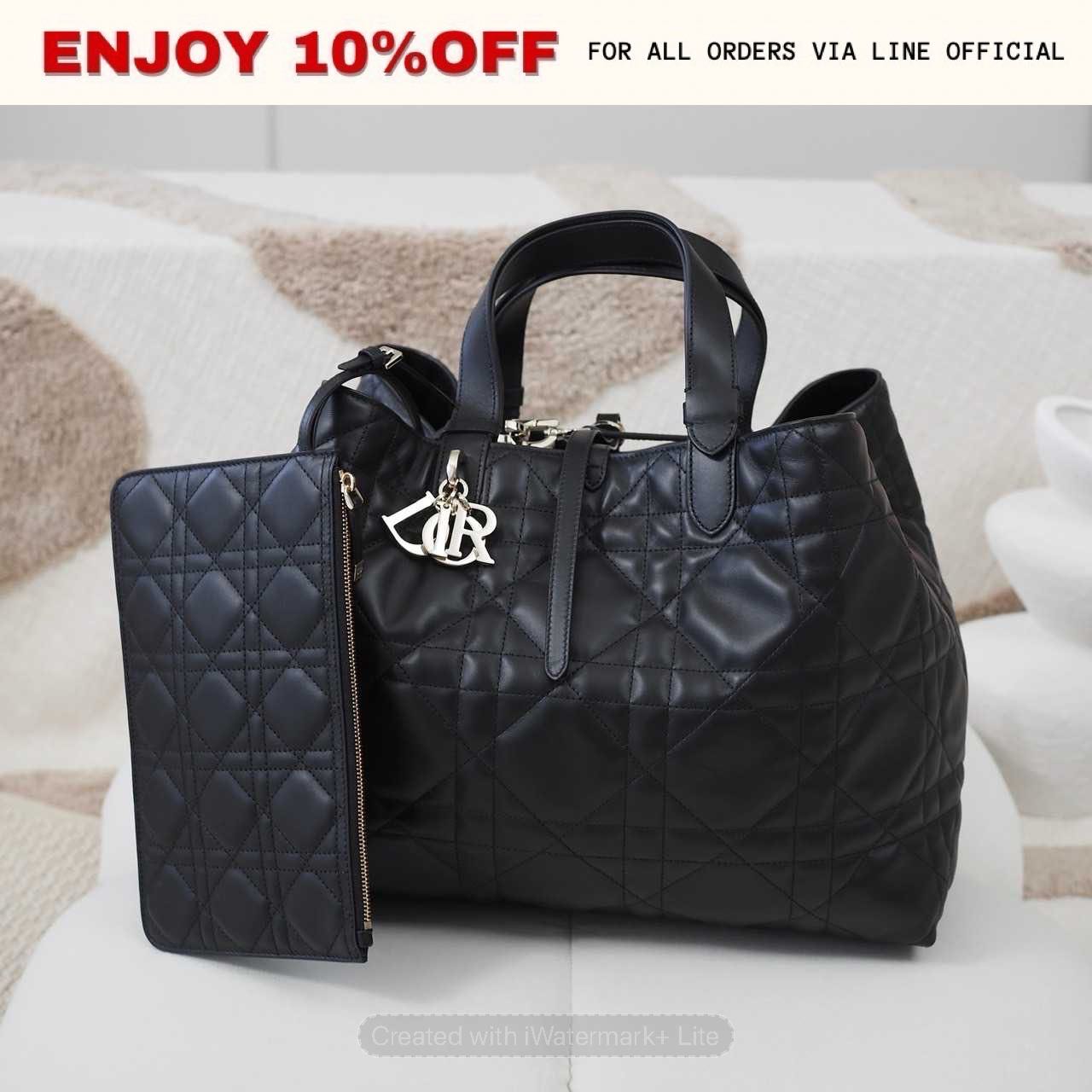 NEW! DIOR Large Toujours Black Macrocannage Pattern Calfskin GHW | Bag