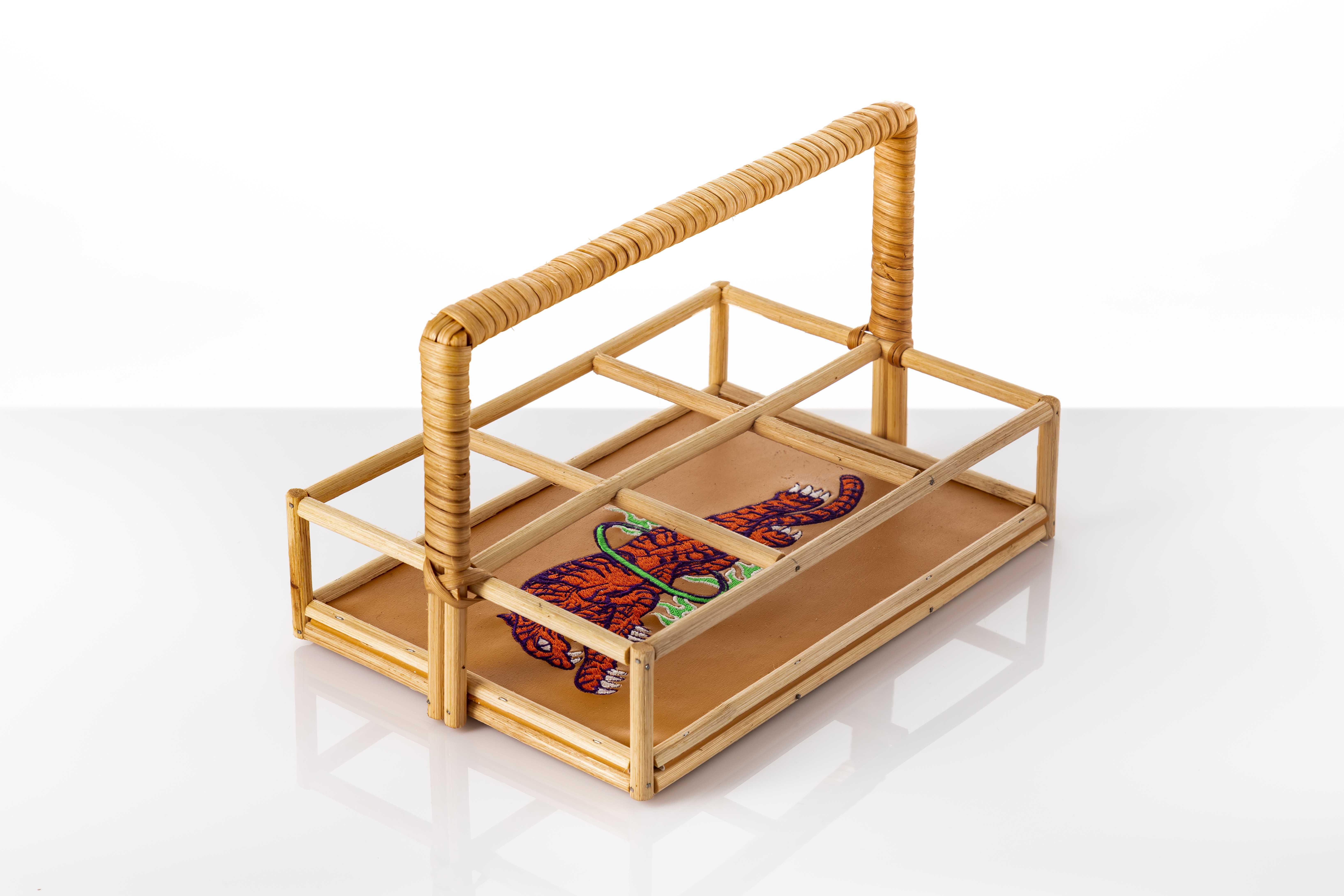 6 Grid basket - Yellow oak