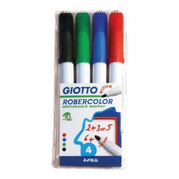 GIOTTO Robercolor Whiteboard Markers (ปากกาไวท์บอร์ดแบบชุด 4 สี) 413300