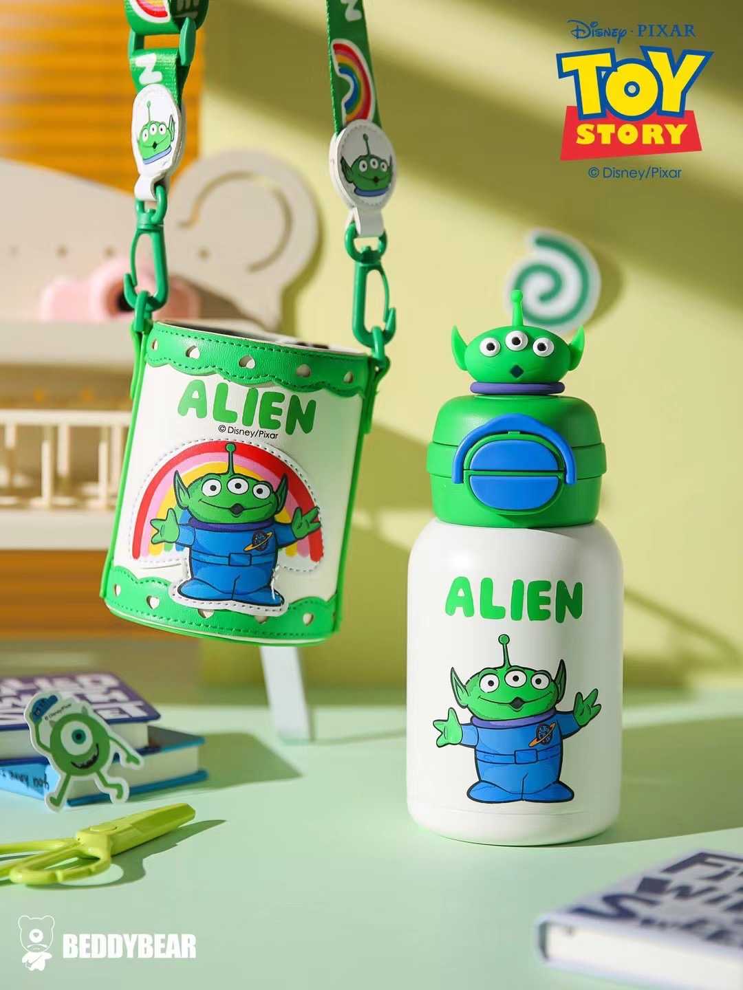BeddyBearXToy Story กระติกน้ำสูญญากาศสแตนเลส 2in1 หลอดดูด/ยกดื่ม พร้อมกระเป๋าสะพาย BB011-005AL
