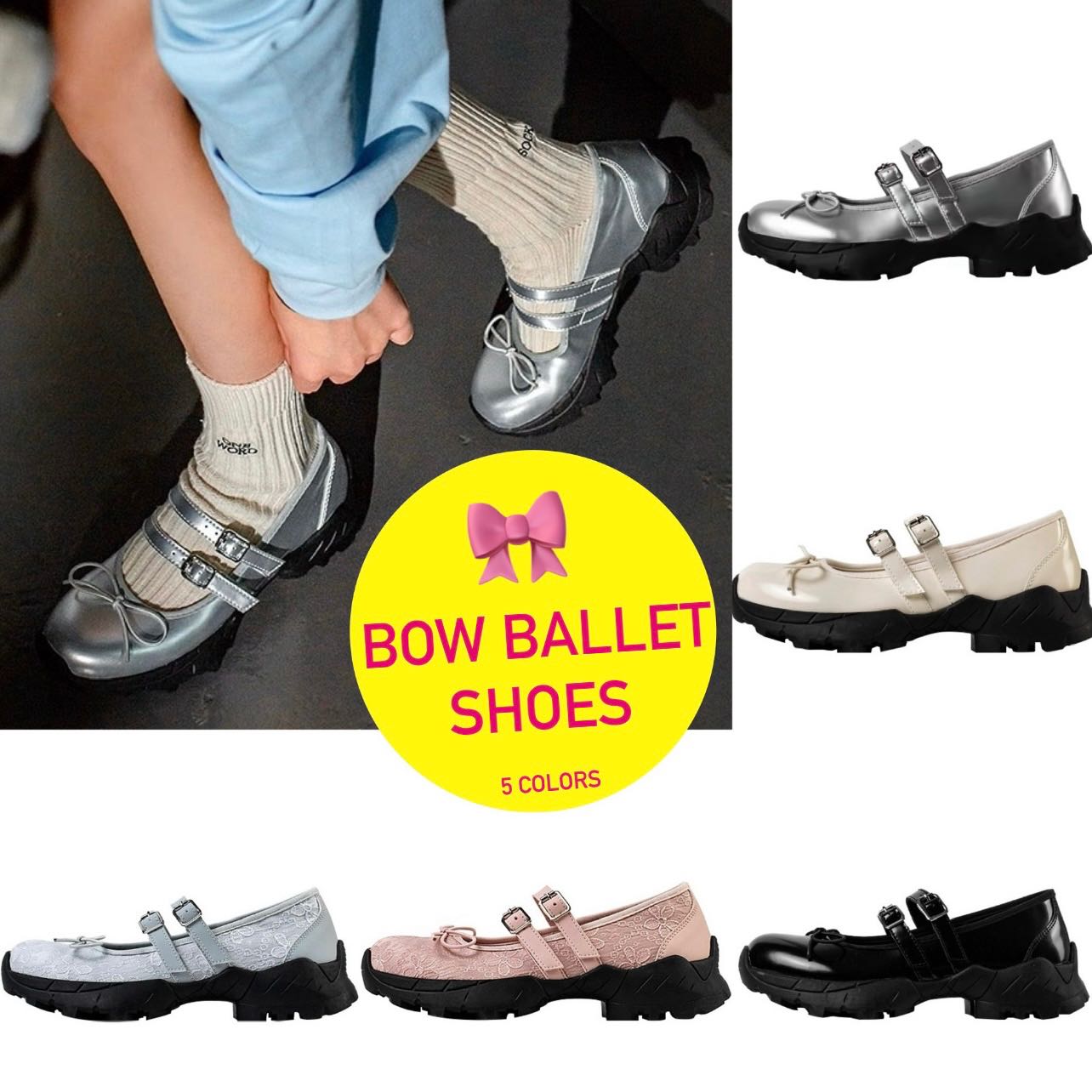 (PRE ORDER) BOW BALLET SHOES(5colors) sz35-39