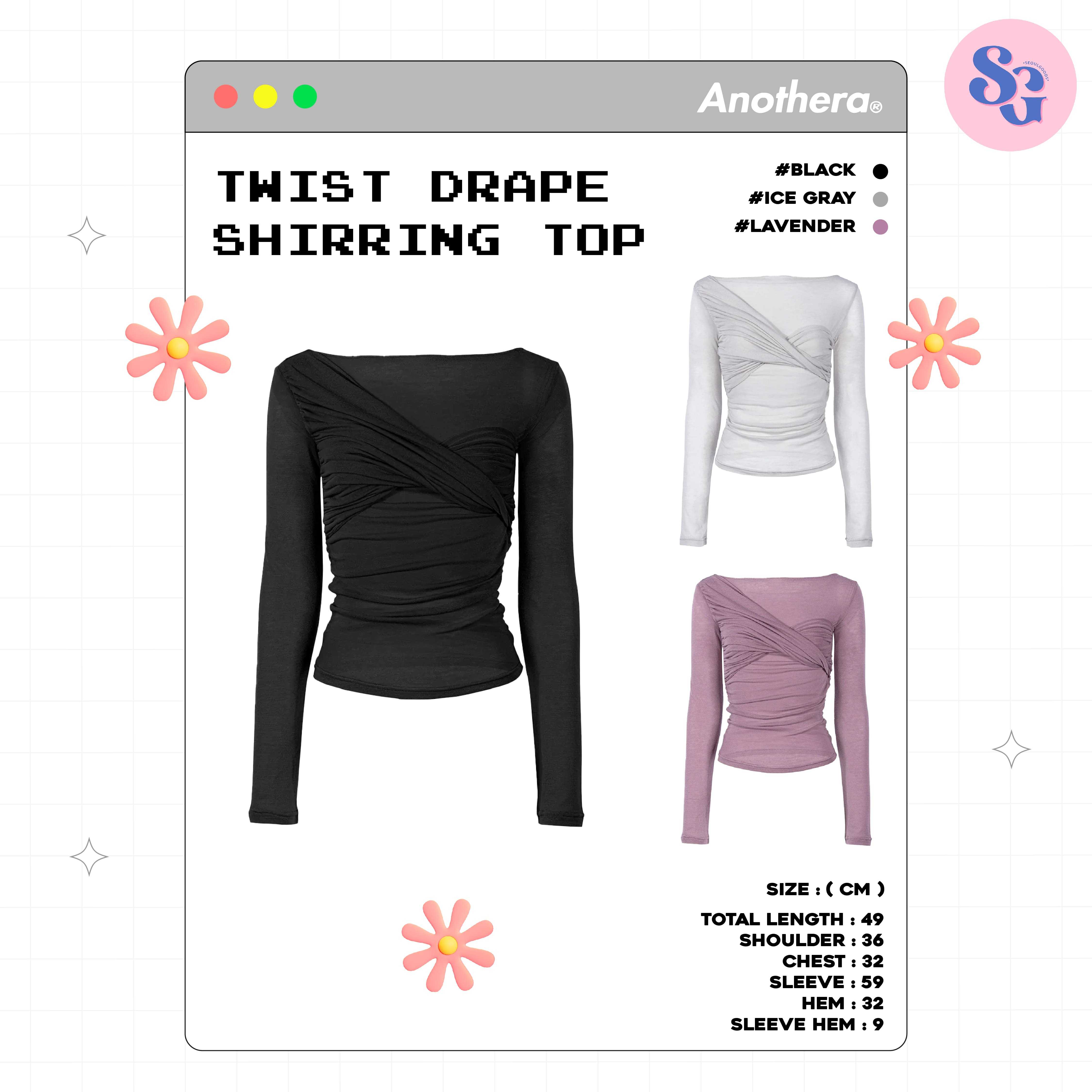 ANOTHERA- TWIST DRAPE SHIRRING TOP