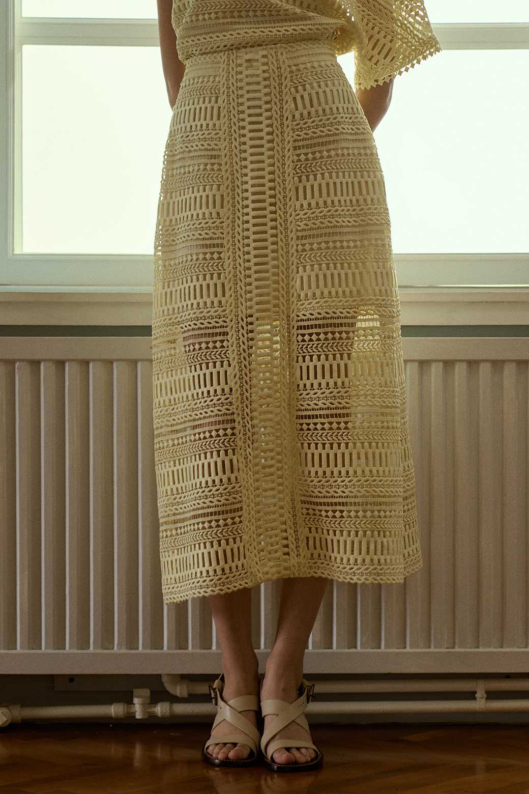 (พร้อมส่ง ) Perana กระโปรงลูกไม้ Tina Skirt (สีเหลือง Yellow )