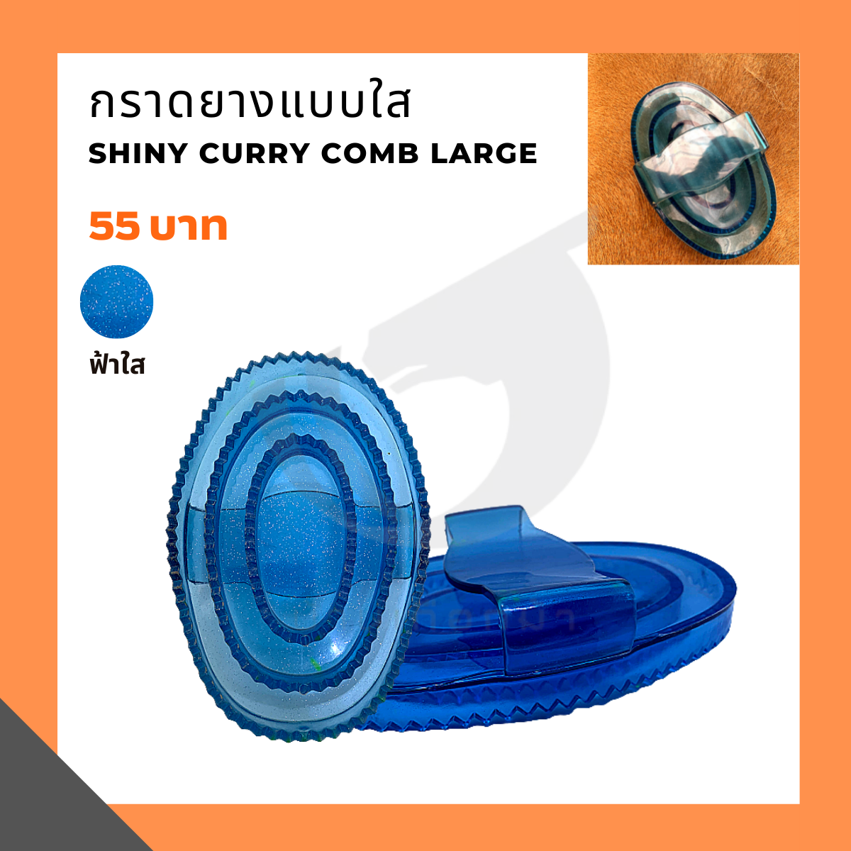 กราดยางแบบใส Shiny curry comb large