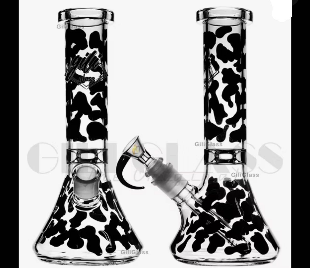 Gili Glass Black&White Beaker Glass Bong | 26 cm