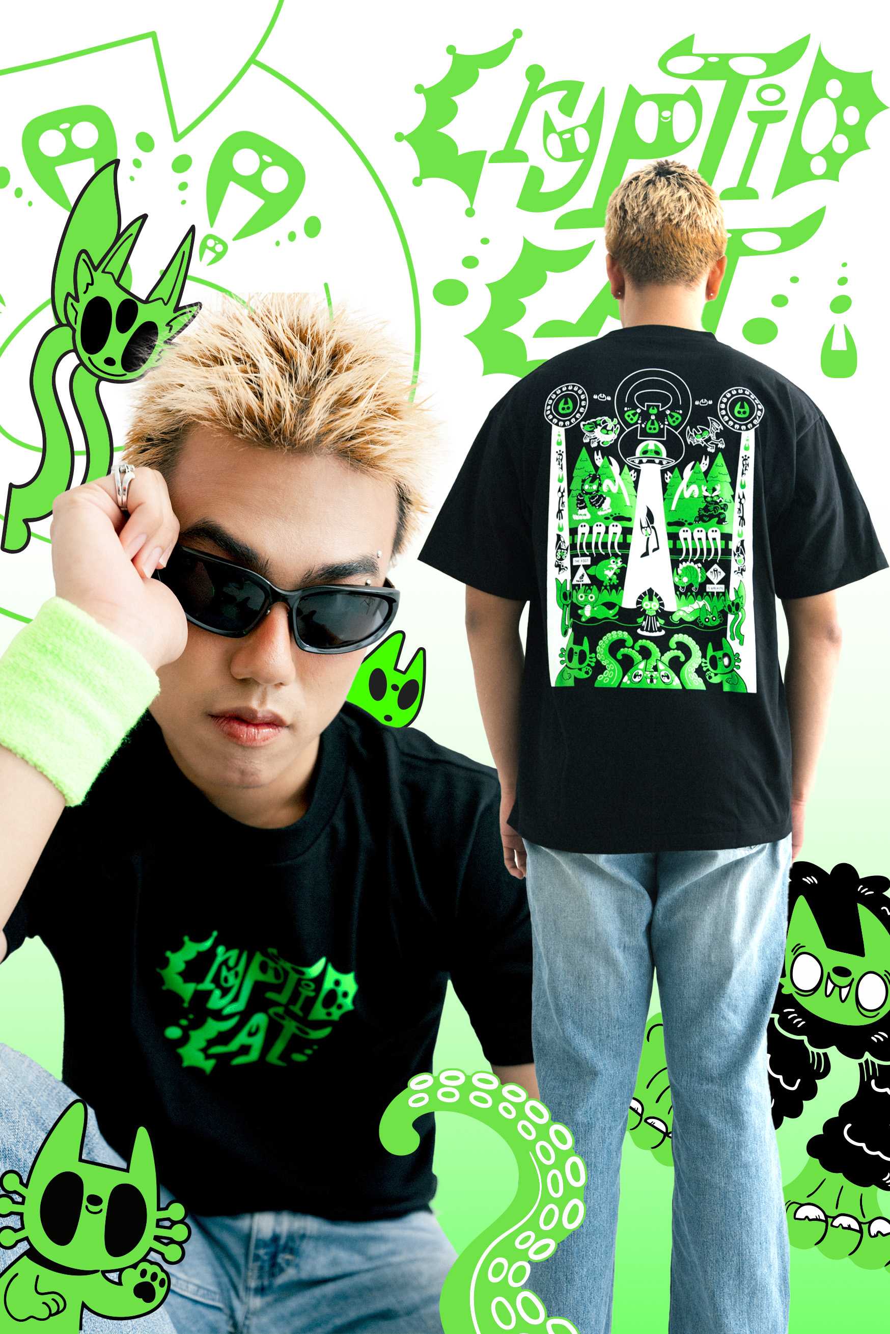 Cryptid Cat oversized shirt