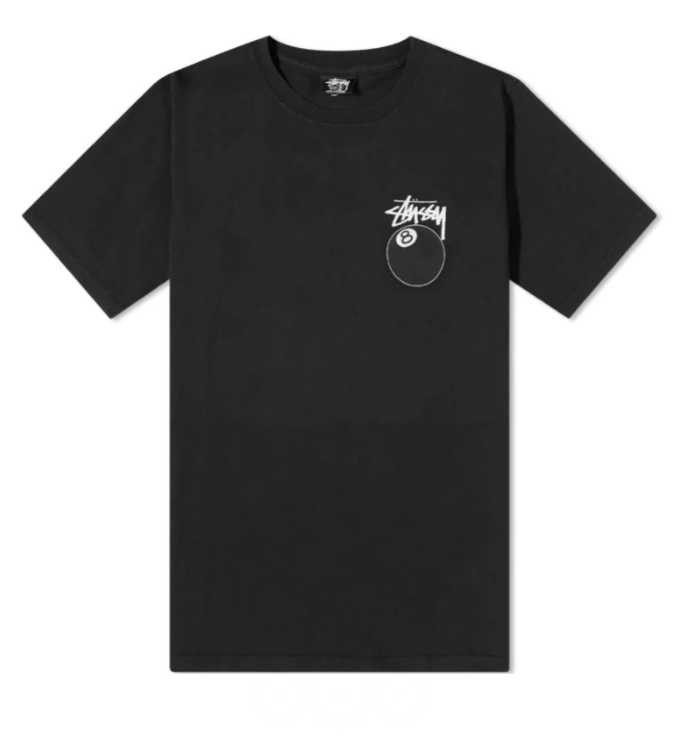 Stussy 8 Ball Pigment Dyed Tee Black