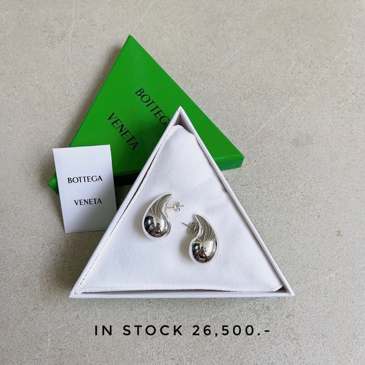 Bottega Earrings Drop - silver