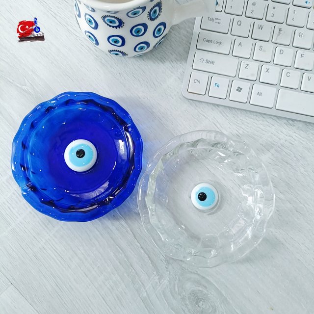 ที่เขี่ยบุหรี่แก้ว Evil Eye นำเข้าจากตุรกี ดีไซน์ดูเก๋ แปลกตาไม่ซ้ำใคร เครื่องรางป้องกันความชั่วร้าย