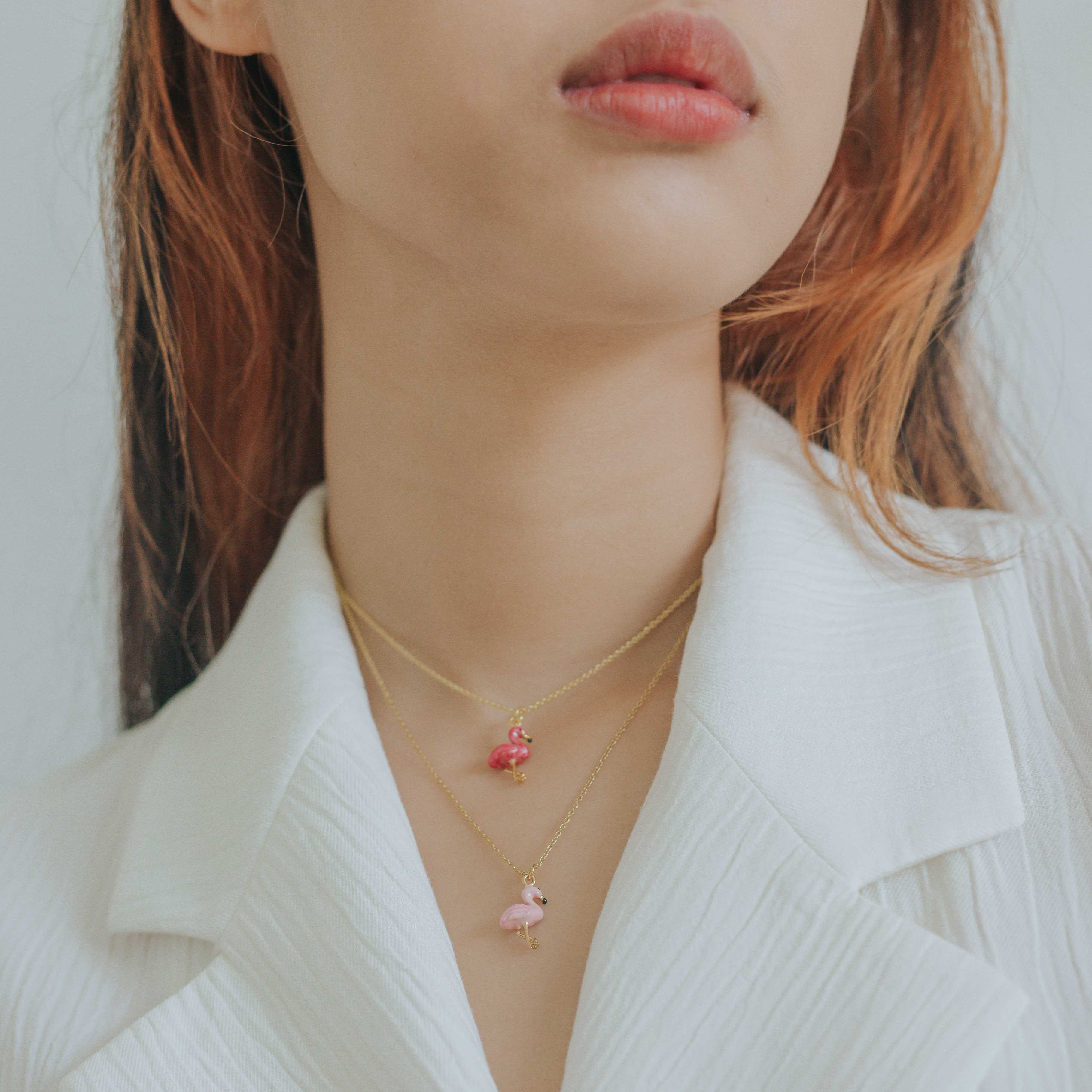 Necklace /สร้อยคอจี้รูปฟลามิงโก้