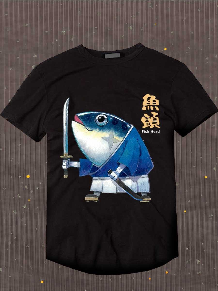 เสื้อลายซาบะมูไร ⚫️ เสื้อสีดำ Collection 'FishHead'
