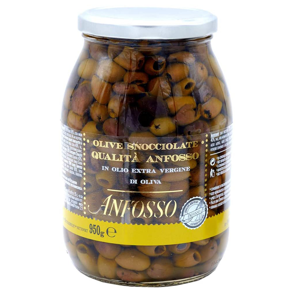 Taggiasche Olives Pitted in Extra Virgin Olive Oil Anfosso - 950gr