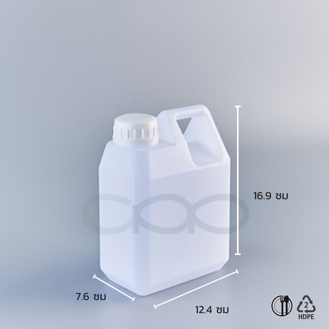 CPP-1L-แกลลอน 1L ทรงเหลี่ยม น้ำหนัก 64g  สามารถใช้กับ ชุดข้อต่อ+ ฝาปั๊ม 2-33MM-05 ได้