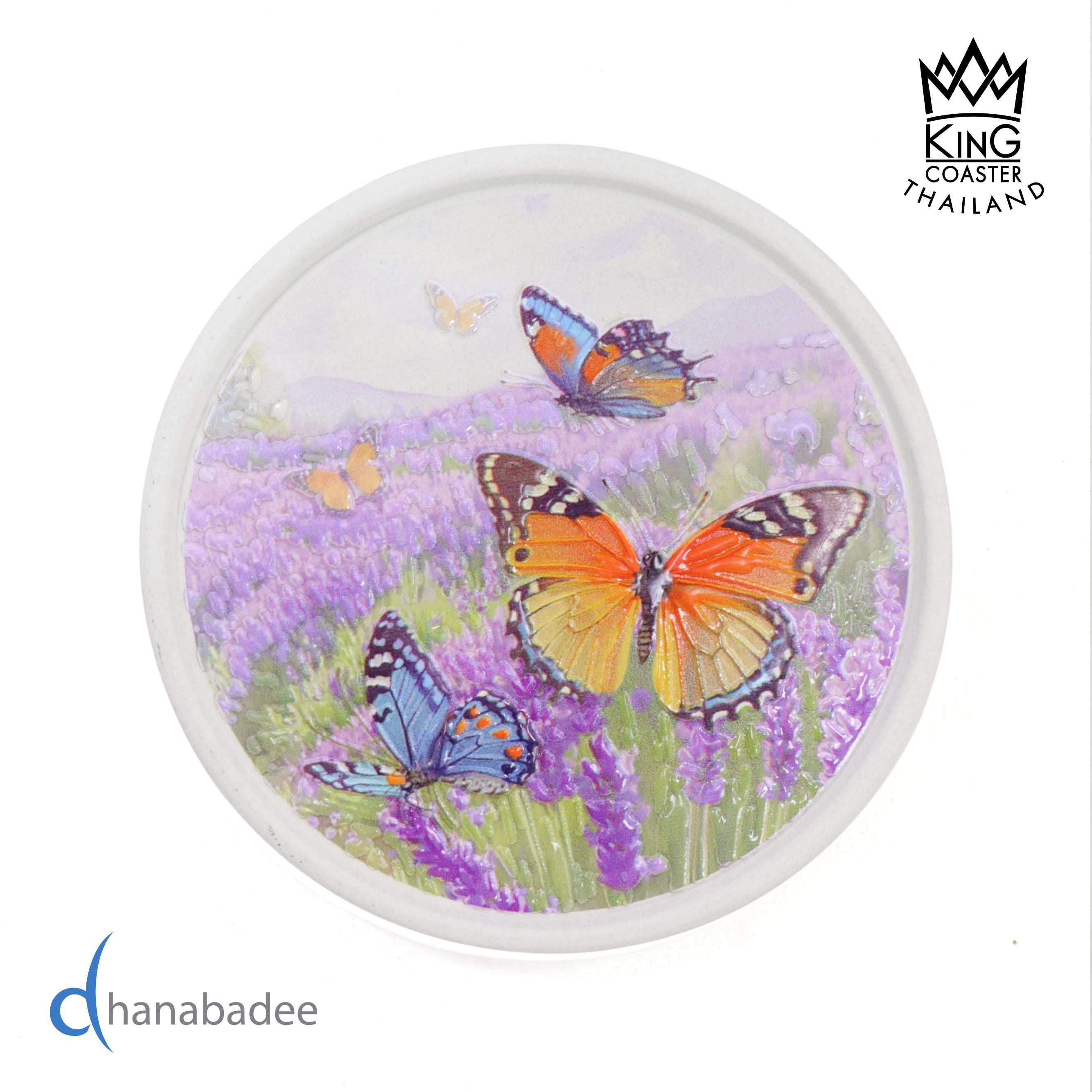 ที่รองแก้วซับน้ำ King Coaster จานรองแก้วดูดน้ำ ลายผีเสื้อ Butterfly-03