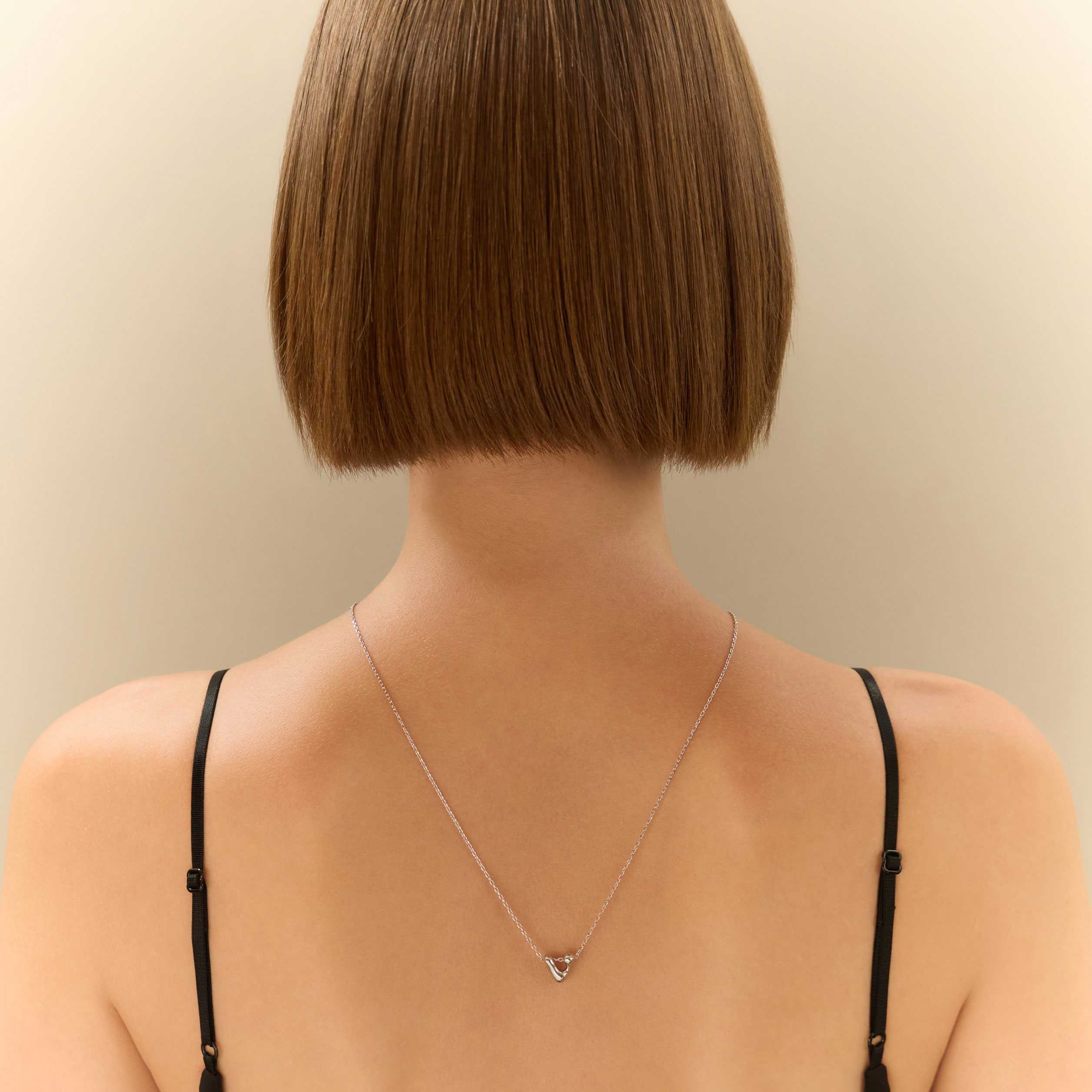 Silver V Emblem Necklace