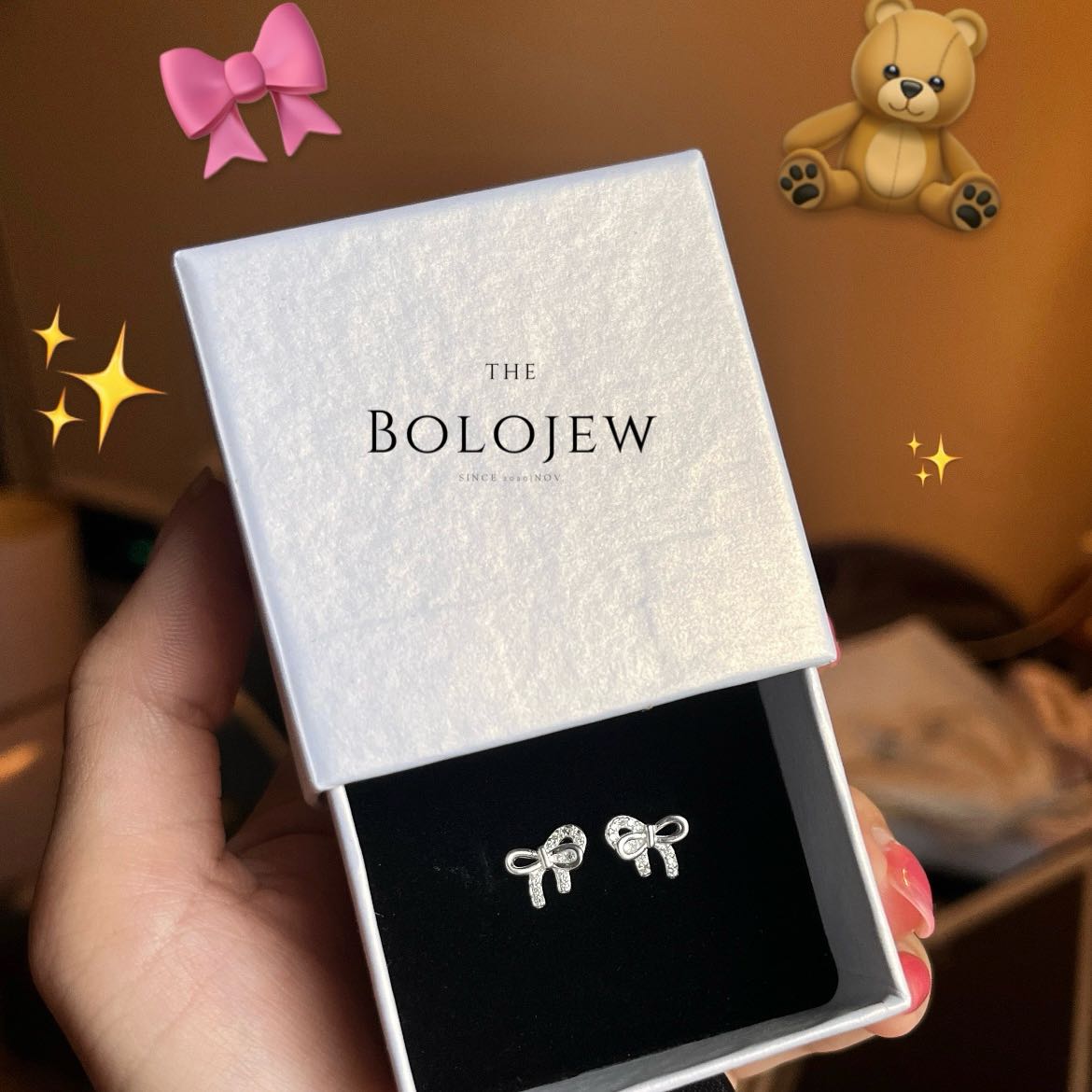 ต่างหูโบ cz ribbon 🎀 